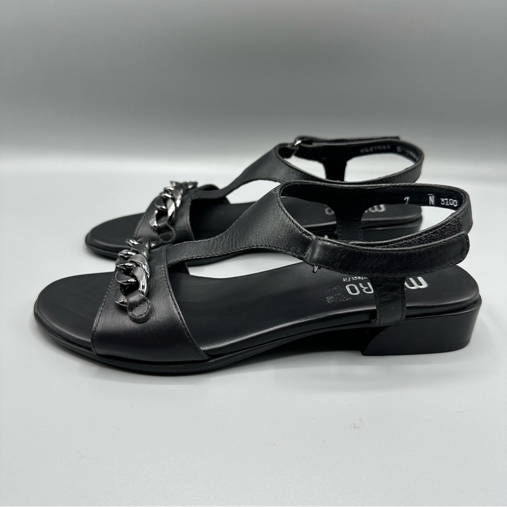 Munro Chain Decoration Flat Sandals Women’s Size 7N Black
